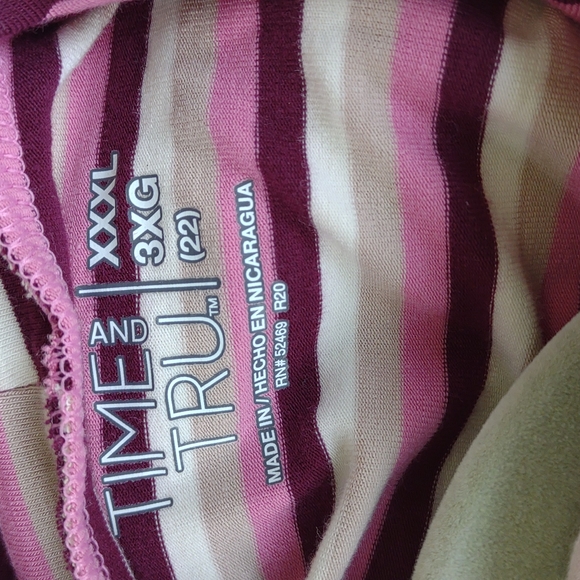 Time &Tru Stripe Turtle Neck Pink&Tan 3XXX - Picture 4 of 7
